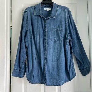 Ava & Viv Denim long sleeve button down shirt 2x